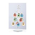 Ls Arts Inc LS Arts XM-1074 Tree With Multi Color Ornaments; Clear - 8 in. XM-1074